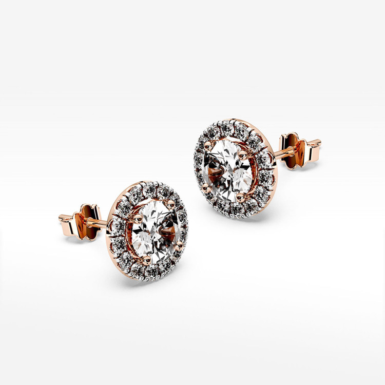 Kolczyki z białym szafirem i diamentami