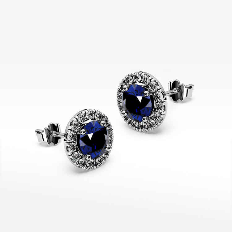 Kolczyki z szafirem i diamentami
