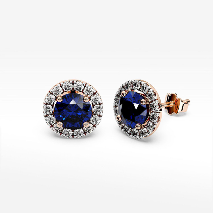 Kolczyki z szafirem i diamentami