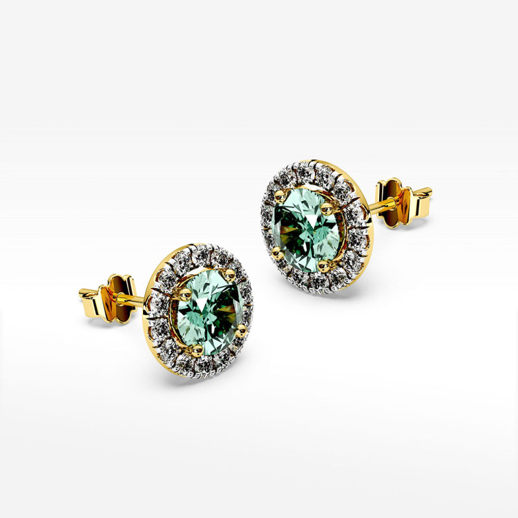 Kolczyki z szmaragdem i diamentami