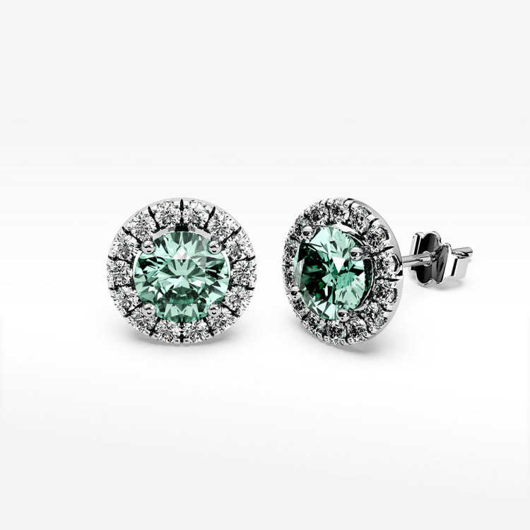 Kolczyki z szmaragdem i diamentami