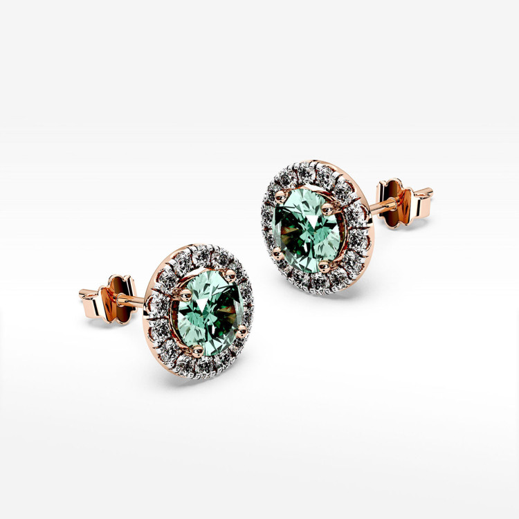 Kolczyki z szmaragdem i diamentami