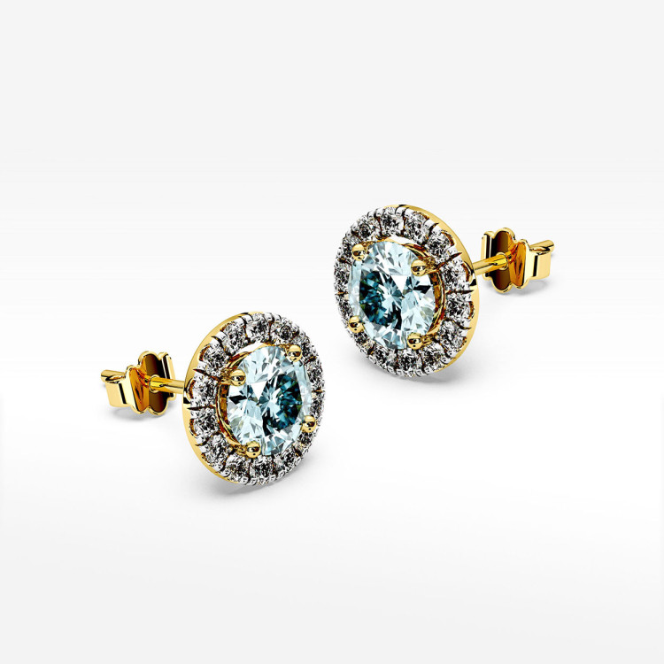 Kolczyki z topazem i diamentami