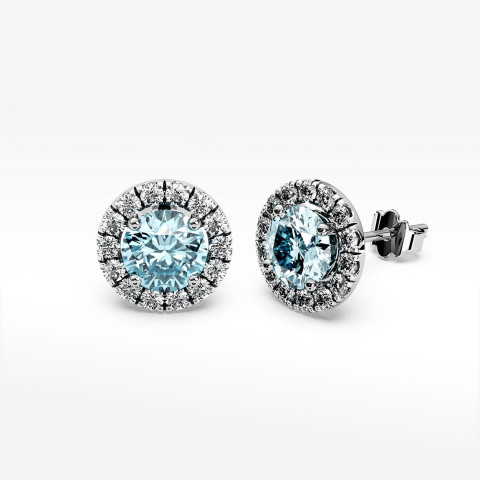 Kolczyki z topazem  i diamentami