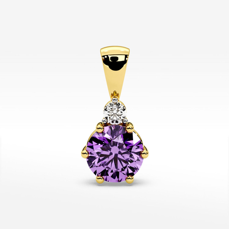 Zawieszka z diamentem i ametystem