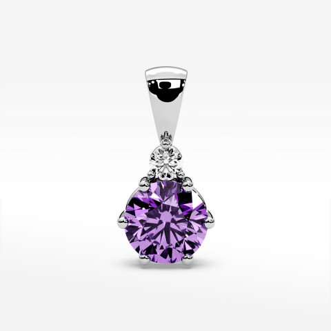 Zawieszka z diamentem i ametystem