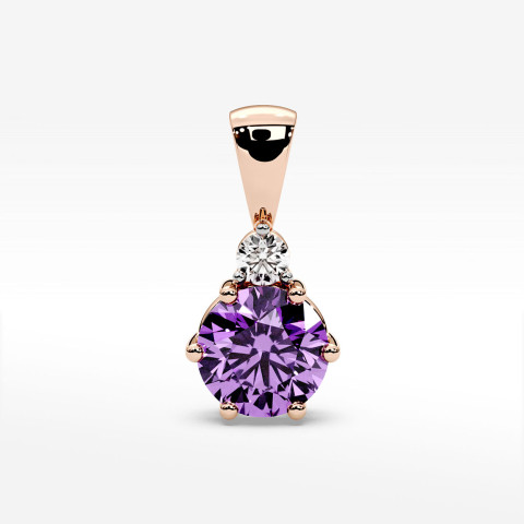 Zawieszka z diamentem i ametystem