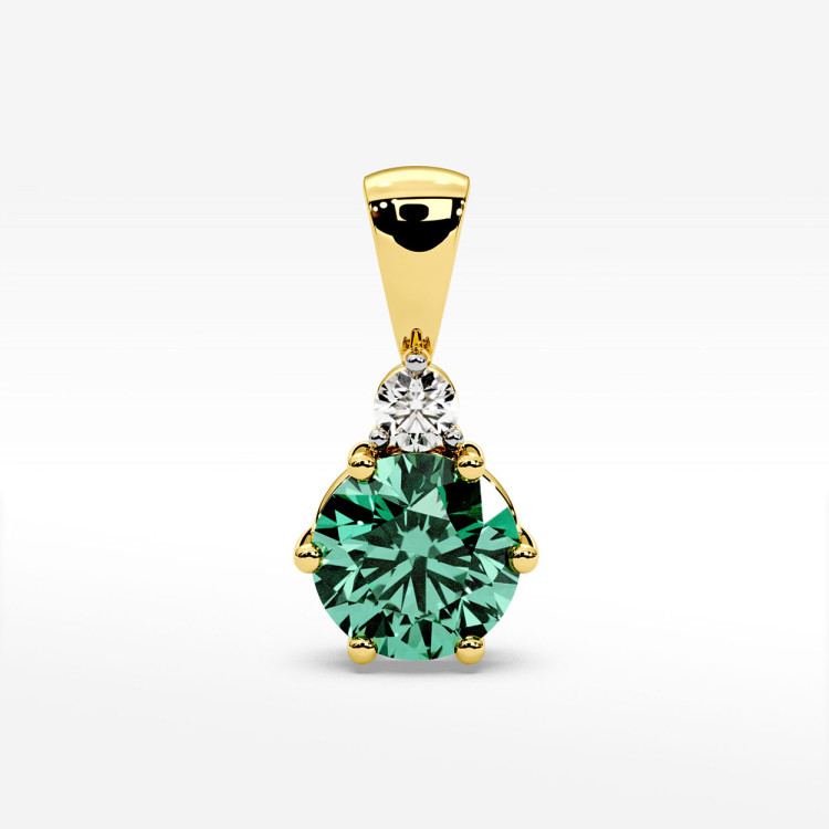 Zawieszka z diamentem i szmaragdem