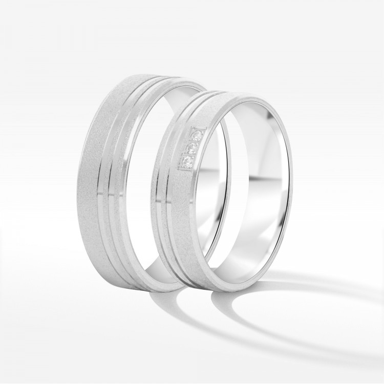 Obrączki ślubne z białego złota 5mm płaskie