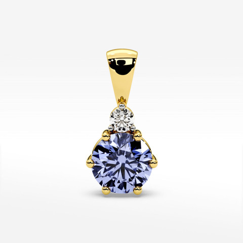 Zawieszka z diamentem i tanzanitem