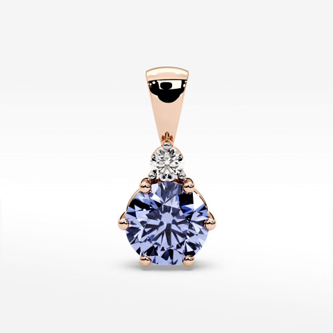 Zawieszka z diamentem i tanzanitem