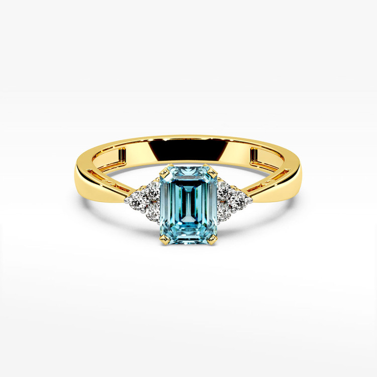 Złoty pierścionek z topazem i diamentami