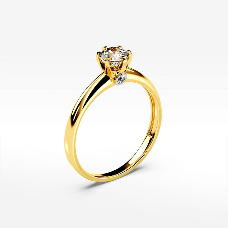 Pierścionek ze złota z diamentem