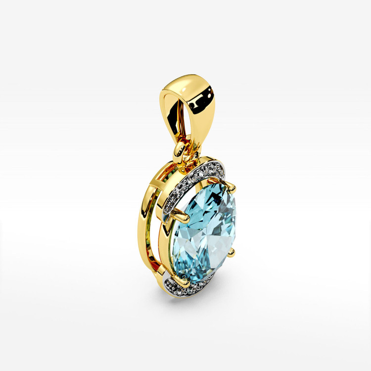 Zawieszka z diamentami i topazem