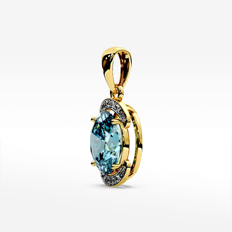 Zawieszka z diamentami i topazem