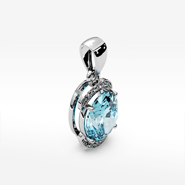 Zawieszka z diamentami i topazem