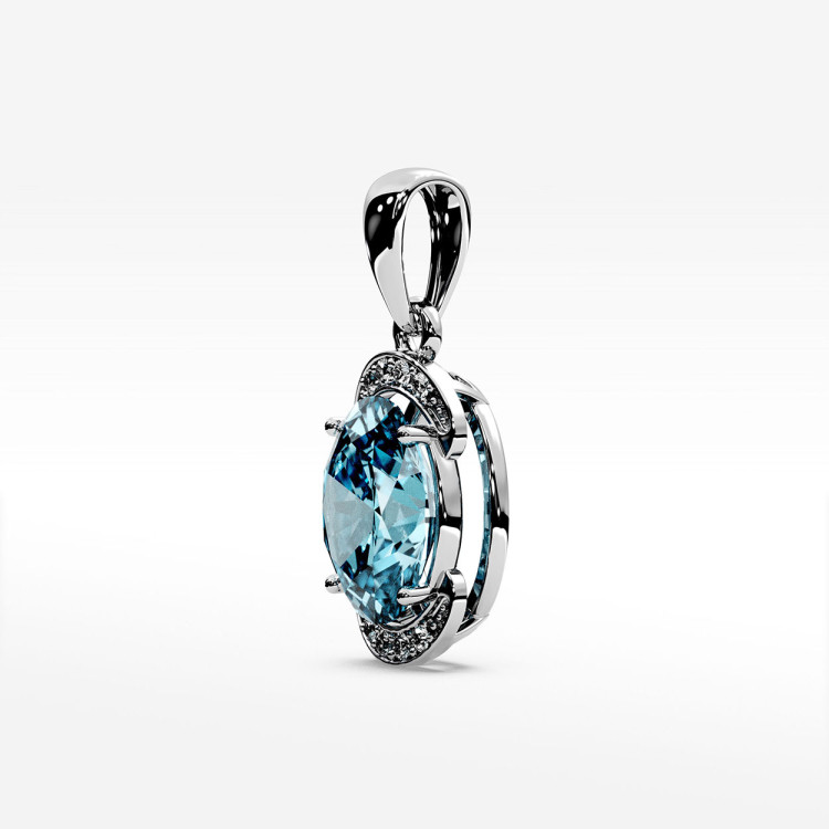 Zawieszka z diamentami i topazem