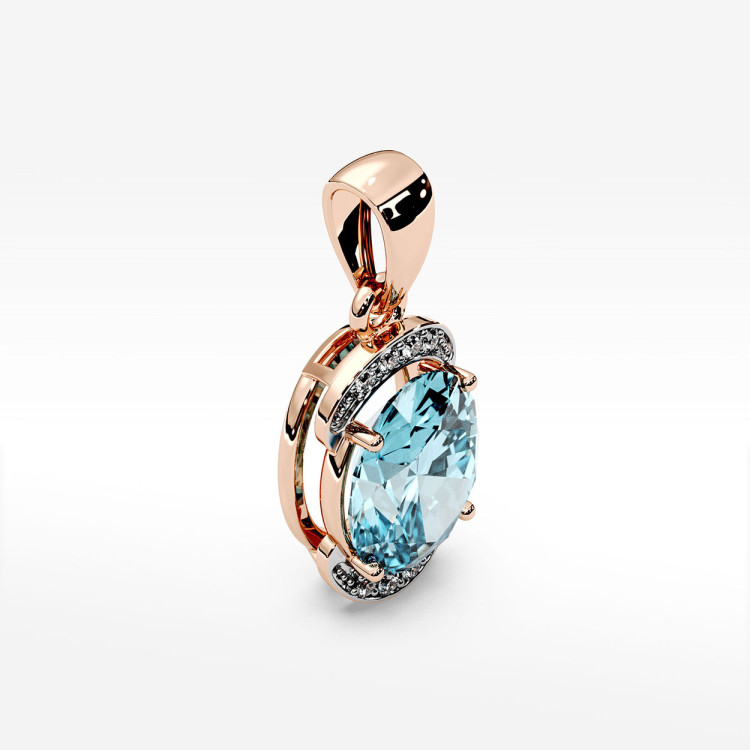 Zawieszka z diamentami i topazem