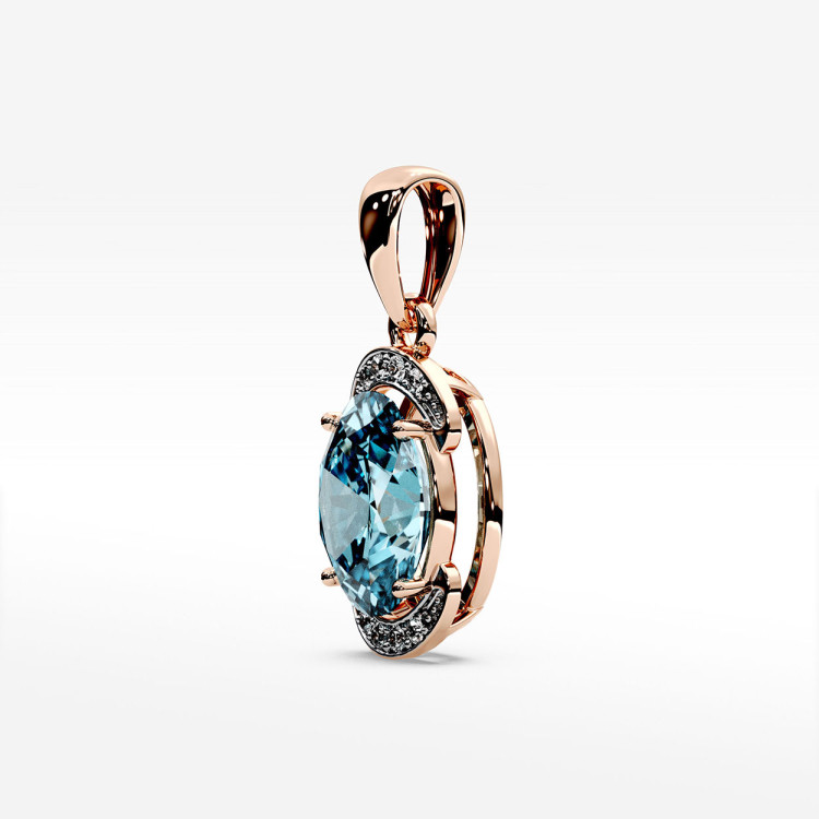 Zawieszka z diamentami i topazem