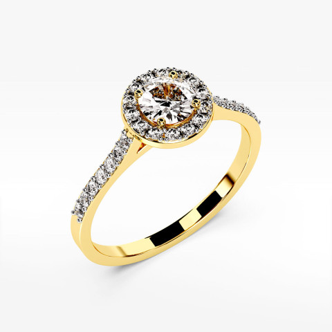 Pierścionek z żółtego złota z diamentami