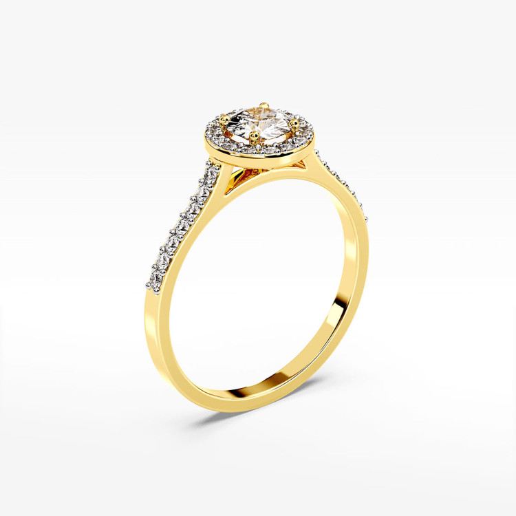 Pierścionek z żółtego złota z diamentami