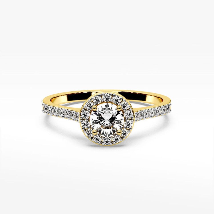 Pierścionek z żółtego złota z diamentami