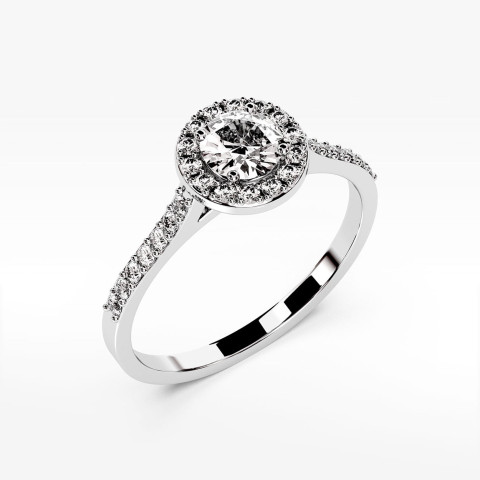 Pierścionek z białego złota z diamentami