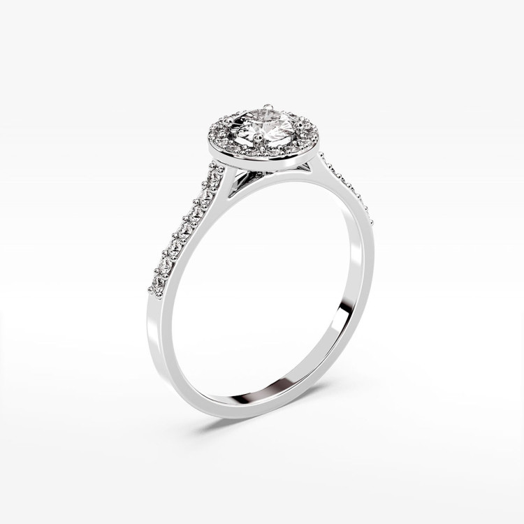 Pierścionek z białego złota z diamentami