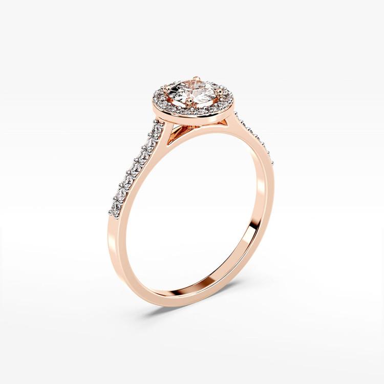 Pierścionek z różowe złota z diamentami