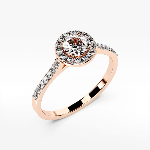 Pierścionek z różowe złota z diamentami