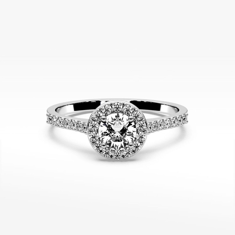 Pierścionek z białego złota z diamentami