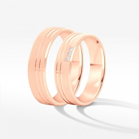 Obrączki ślubne z różowego złota 5mm płaskie