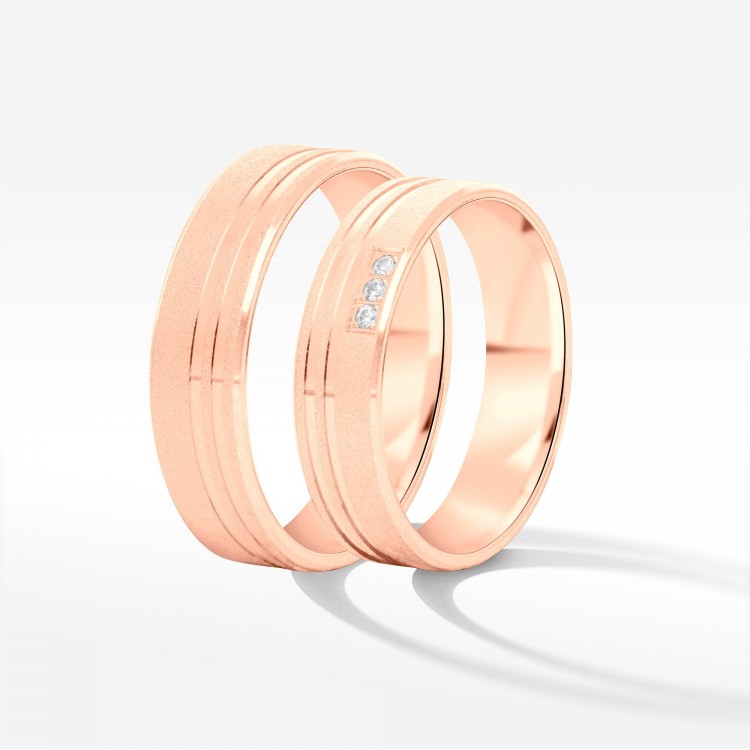 Obrączki ślubne z różowego złota 5mm płaskie
