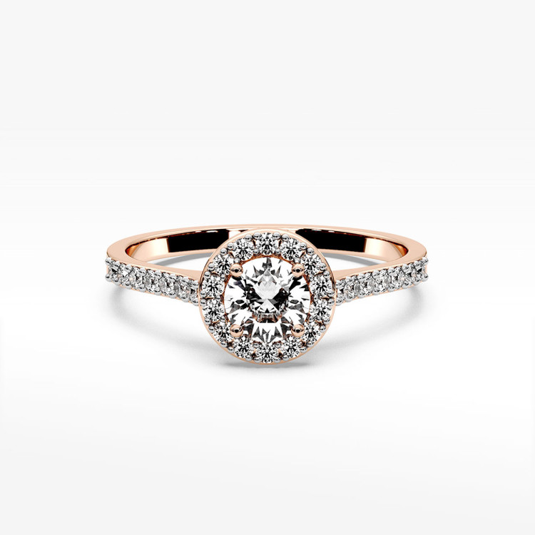 Pierścionek z różowe złota z diamentami