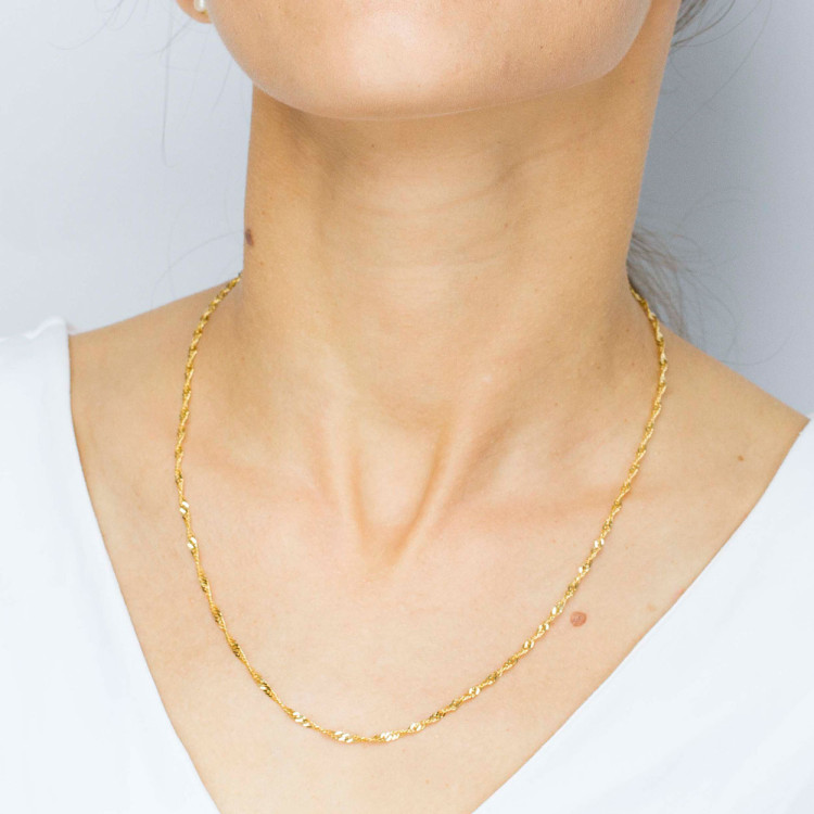 Łańcuszek ze złota singapur pełny