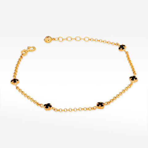 Bransoletka ze złota z onyksem