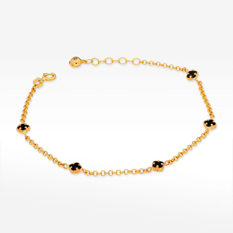 Bransoletka ze złota z onyksem