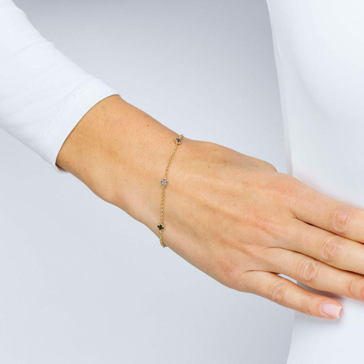 Bransoletka ze złota z onyksem