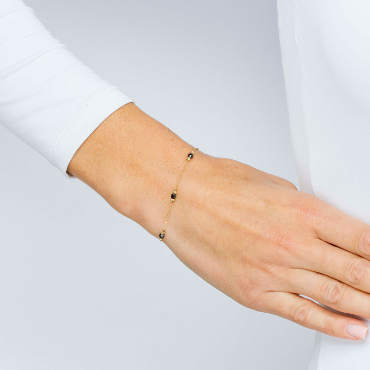 Bransoletka ze złota z hematytami