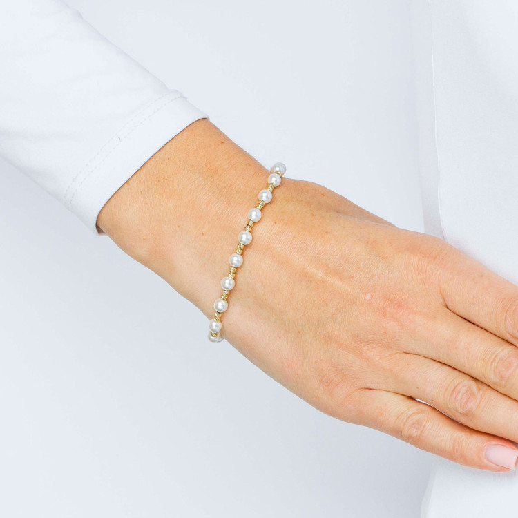 Bransoletka ze złota z koralikami