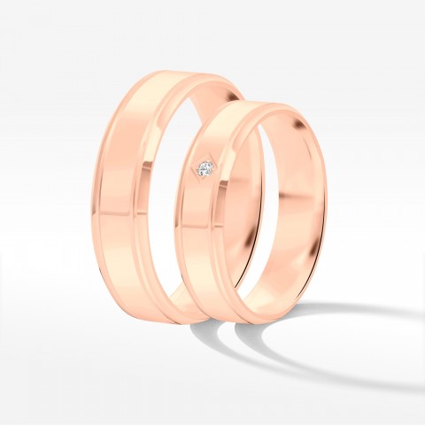 Obrączki ślubne z różowego złota 5mm płaskie