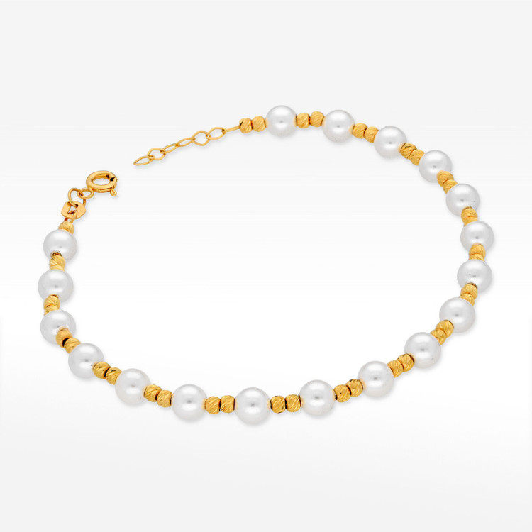 Bransoletka ze złota z koralikami