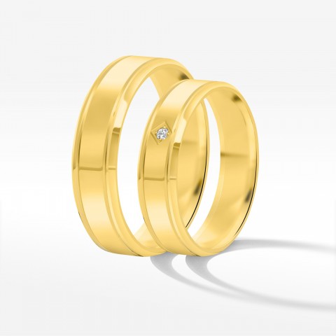 Obrączki ślubne z żółtego złota 5mm płaskie