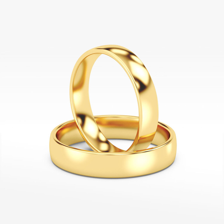 Klasyczne obrączki z żółtego złota 4mm półokrągłe