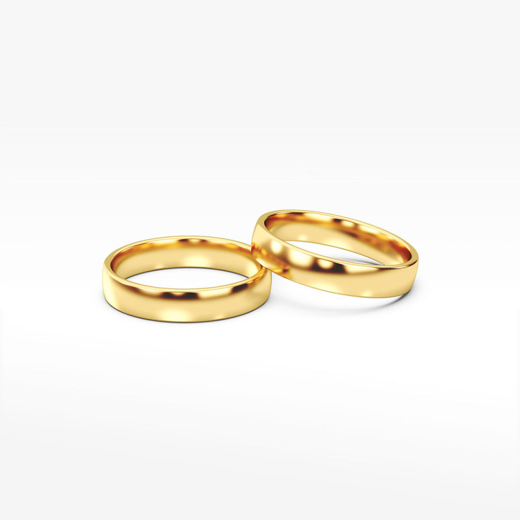 Klasyczne obrączki z żółtego złota 4.5mm półokrągłe