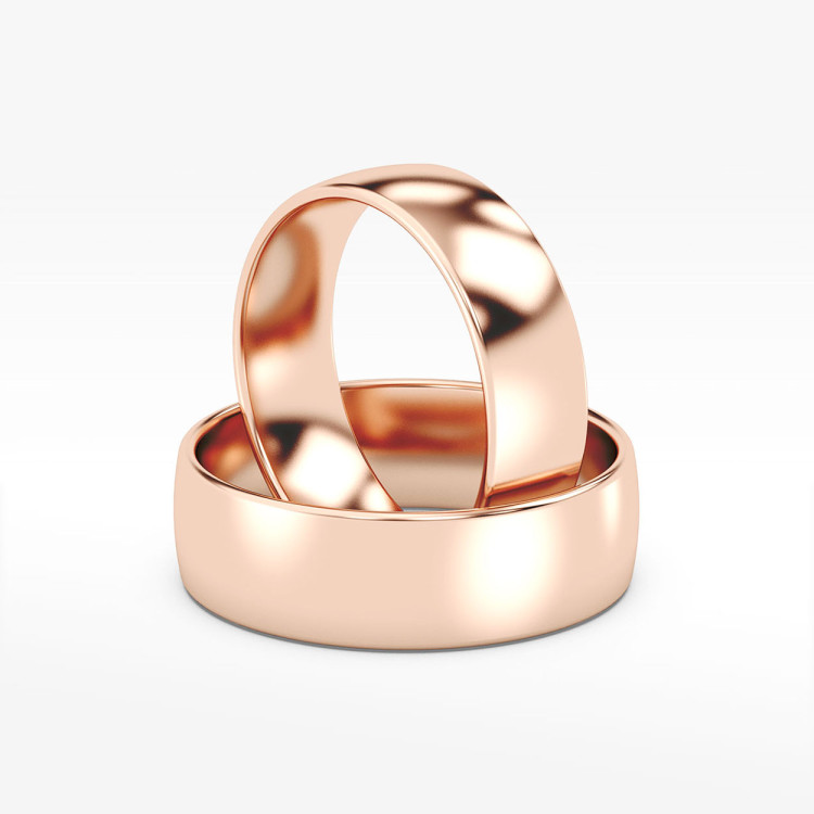 Klasyczne obrączki 6mm półokrągłe