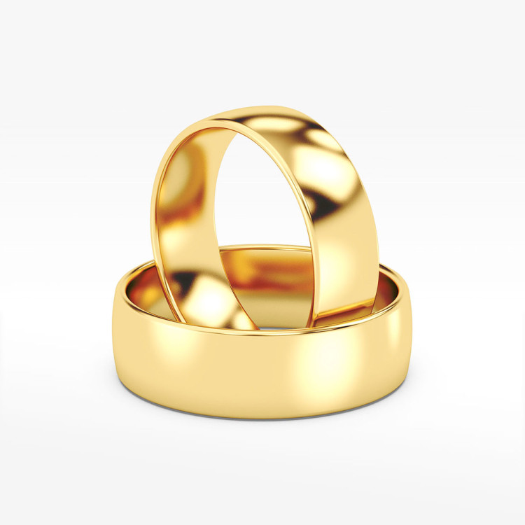 Klasyczne obrączki z żółtego złota 6.5mm półokrągłe