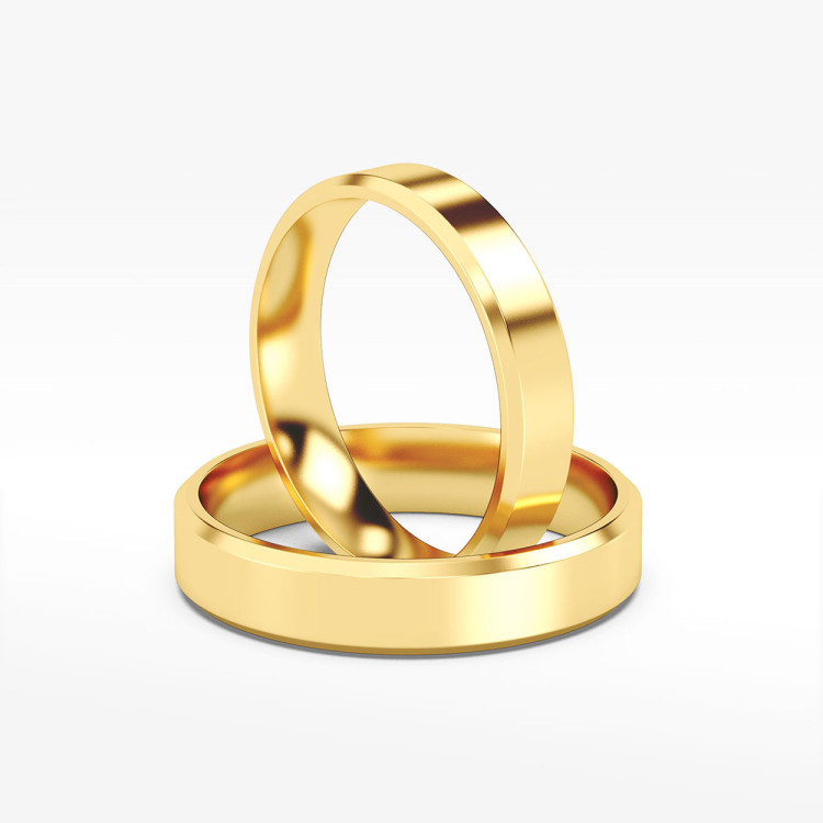 Klasyczne obrączki z żółtego złota 4.5mm fazowane