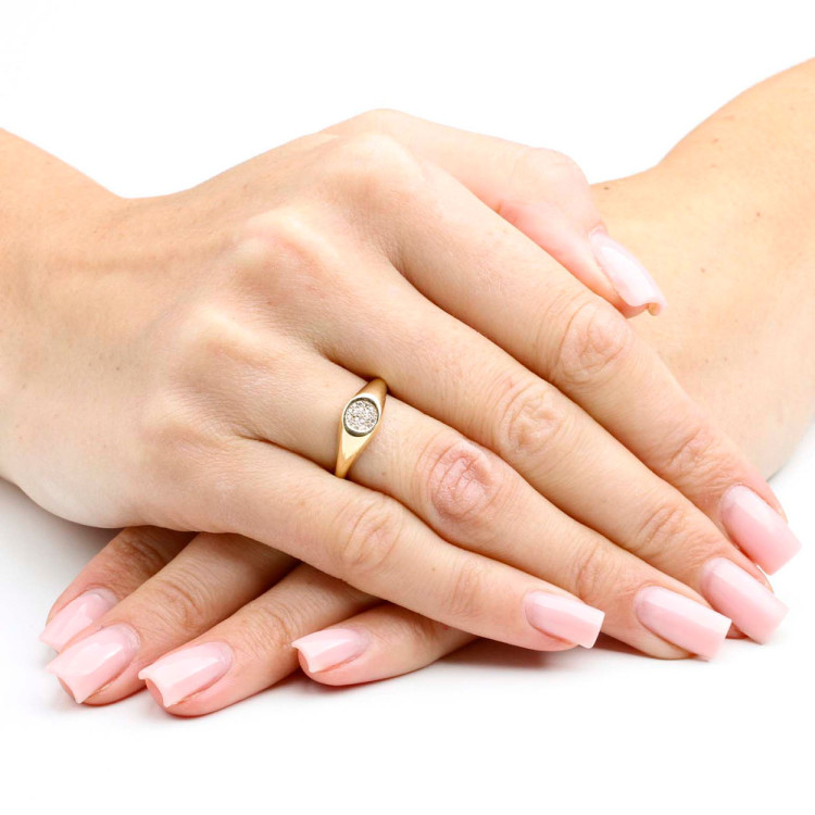 Pierścionek ze złota z cyrkoniami