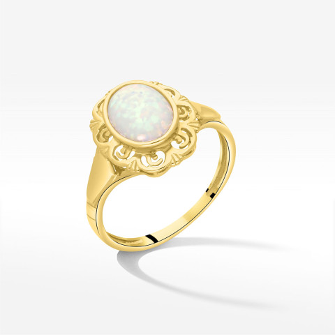 Pierścionek ze złota z opalem